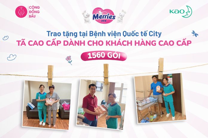 Trao tặng 1560 gói tã Merries cao cấp đến Bệnh viện Quốc tế City